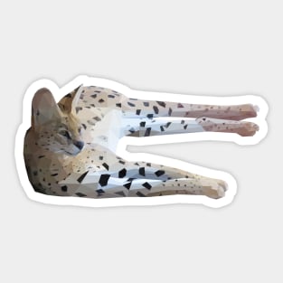 Low Poly Serval Lying Down Sticker